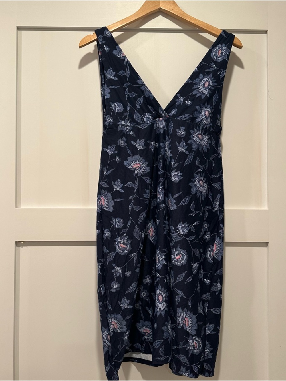 Carve designs large dress navy blue Floral V-Neck Sundress swim shelf bra